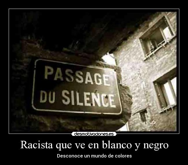 Racista que ve en blanco y negro - Desconoce un mundo de colores