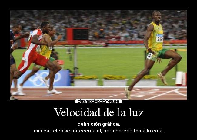 Velocidad de la luz - definición gráfica.
mis carteles se parecen a el, pero derechitos a la cola.