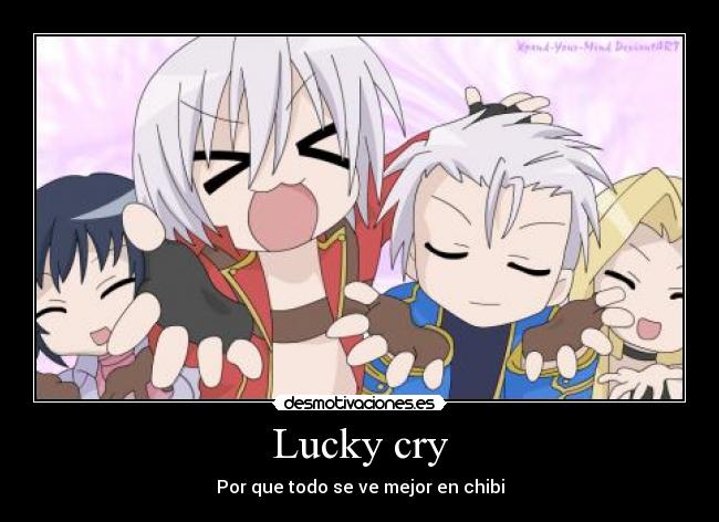 carteles lucky cry que lindo vergil chibi desmotivaciones