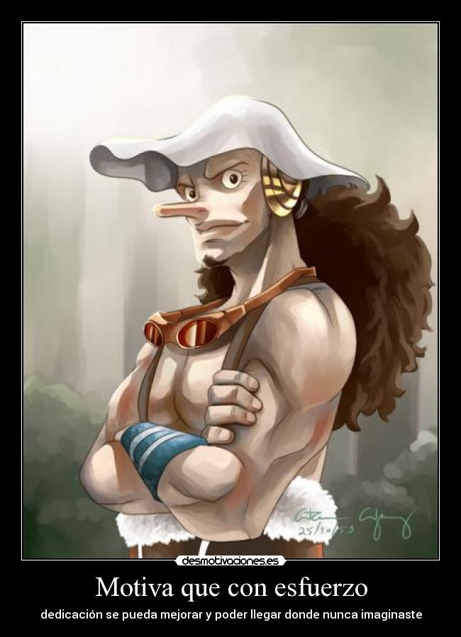 carteles rincewind one piece usopp motiva esfuerzo dedicacion mejorar poder llegar donde nunca imaginaste desmotivaciones