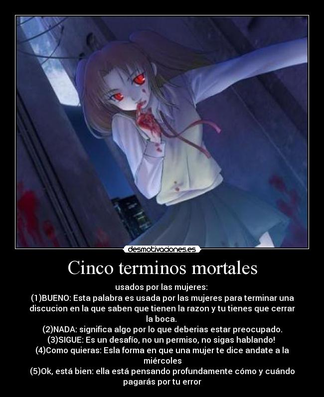 carteles cinco terminos mortales desmotivaciones