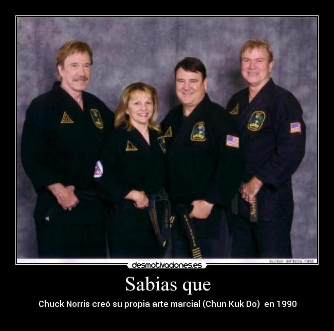 Sabias que - Chuck Norris creó su propia arte marcial (Chun Kuk Do) en 1990