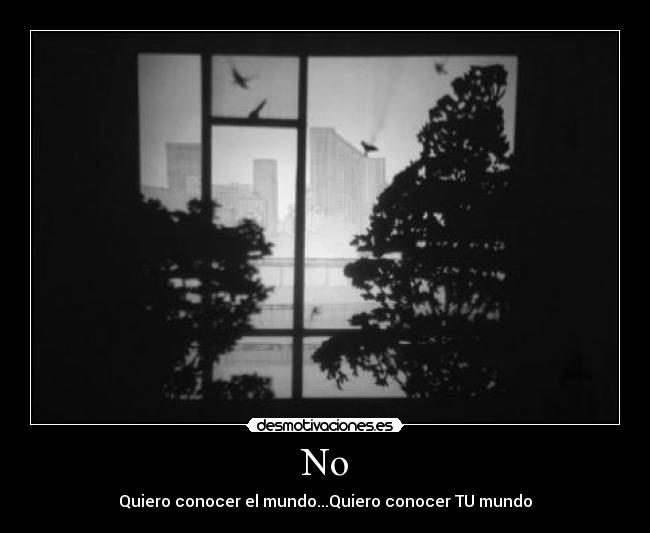 No - Quiero conocer el mundo...Quiero conocer TU mundo