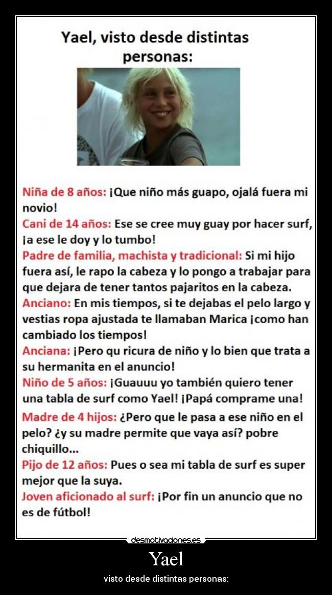 Yael - visto desde distintas personas: