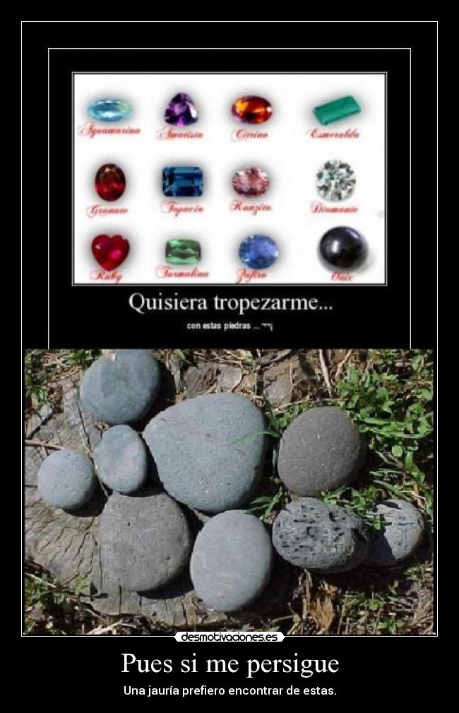 Pues si me persigue - Una jauría prefiero encontrar de estas.