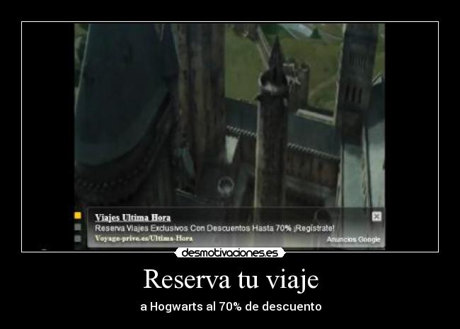 Reserva tu viaje - a Hogwarts al 70% de descuento