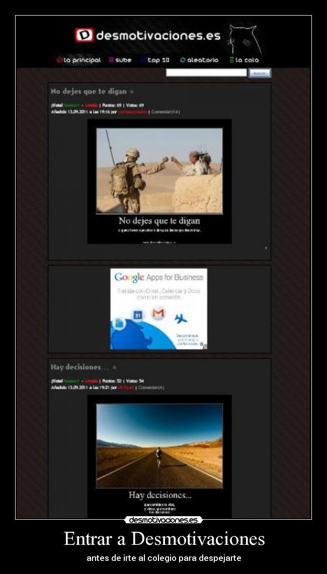 Entrar a Desmotivaciones - 