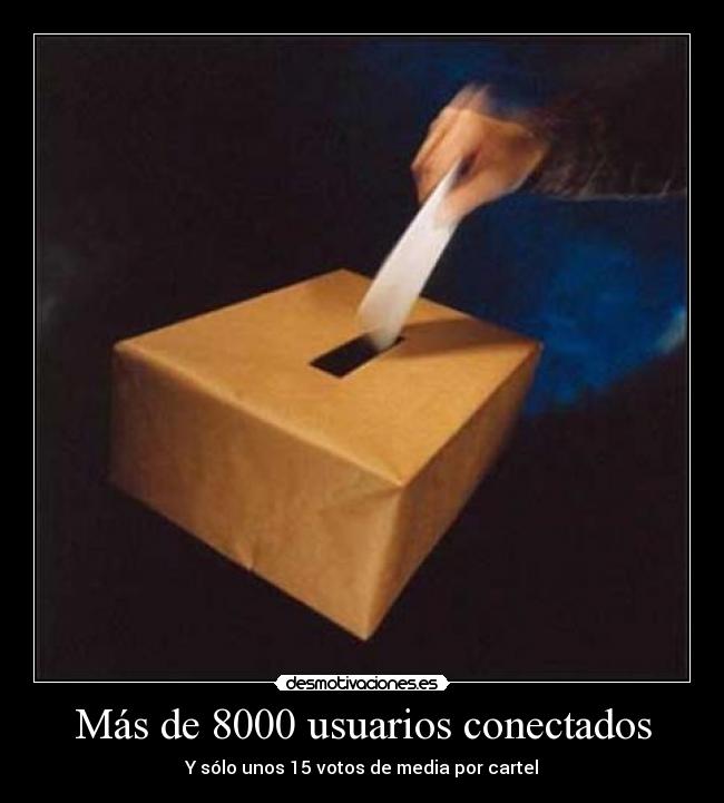 carteles mas 8000 usuarios conectados solo unos votos media por cartel desmotivaciones