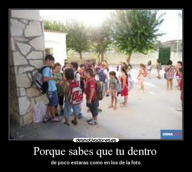 Porque sabes que tu dentro - de poco estaras como en los de la foto.