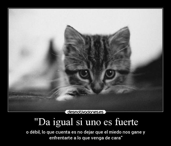 Da igual si uno es fuerte -