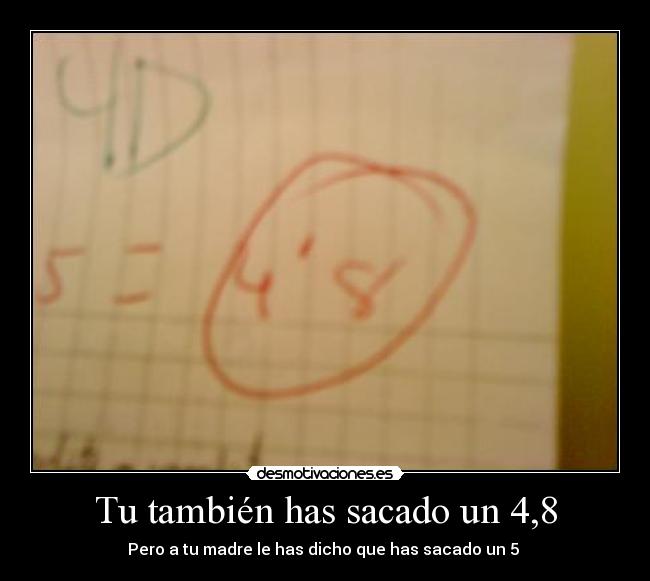 Tu también has sacado un 4,8 -