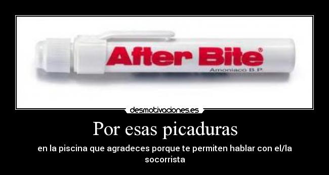 Por esas picaduras - en la piscina que agradeces porque te permiten hablar con el/la socorrista