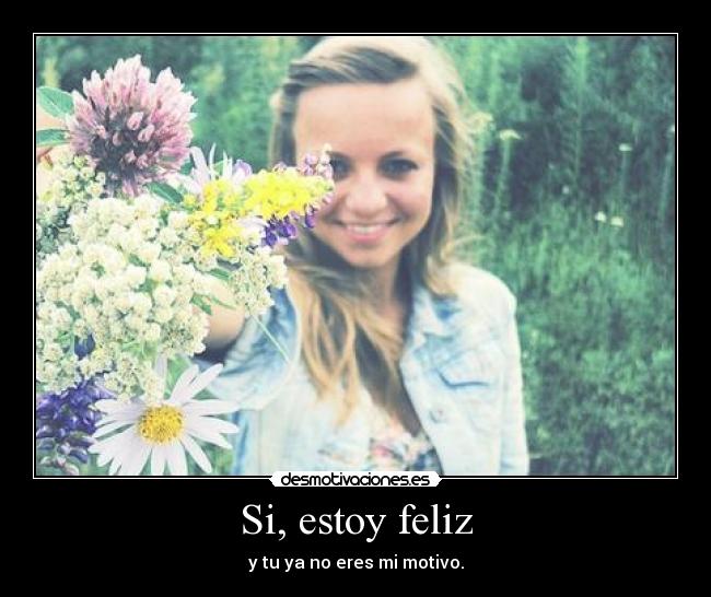 Si, estoy feliz - y tu ya no eres mi motivo.