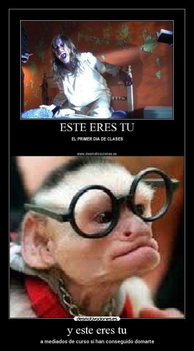 y este eres tu - a mediados de curso si han conseguido domarte