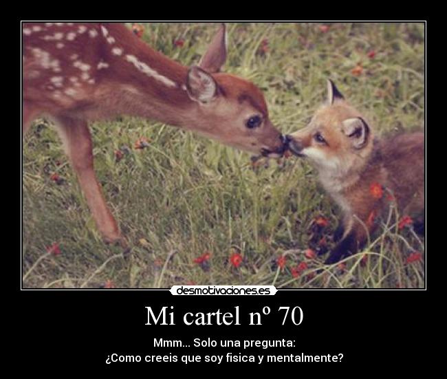 Mi cartel nº 70 - Mmm... Solo una pregunta:
¿Como creeis que soy fisica y mentalmente?