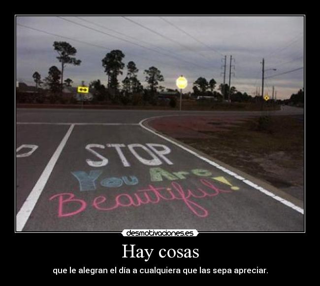 Hay cosas - que le alegran el día a cualquiera que las sepa apreciar.