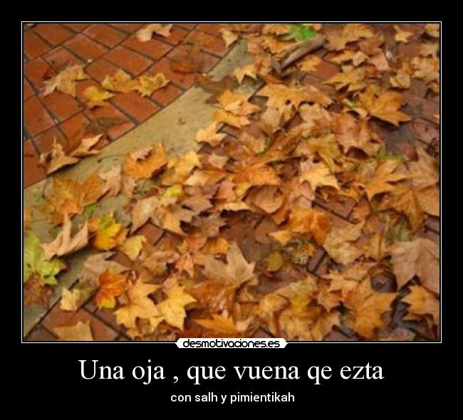 Una oja , que vuena qe ezta - con salh y pimientikah