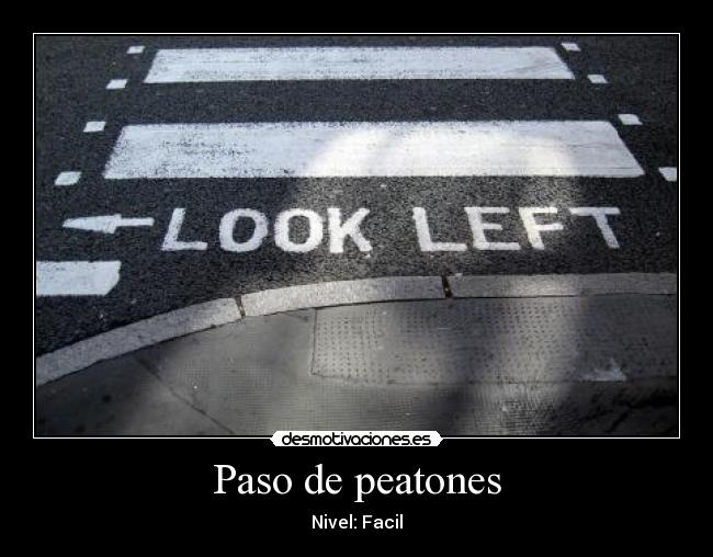 Paso de peatones - Nivel: Facil