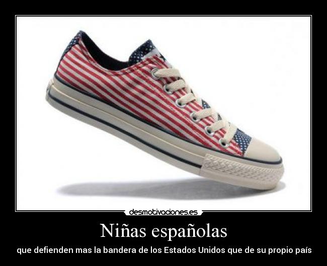 Niñas españolas - que defienden mas la bandera de los Estados Unidos que de su propio país