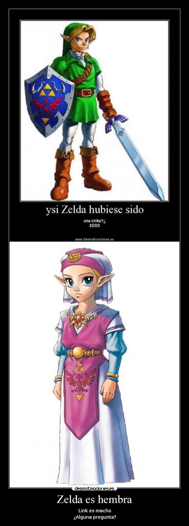 Zelda es hembra - Link es macho
¿Alguna pregunta?