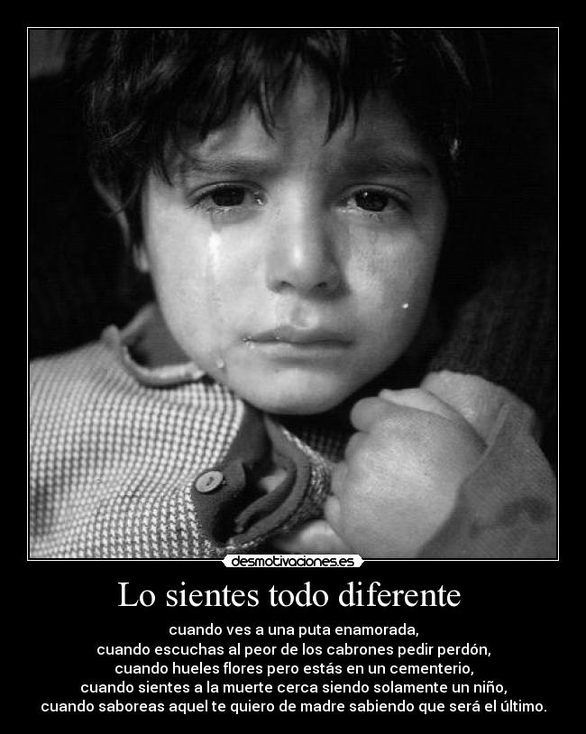 Lo sientes todo diferente  - 