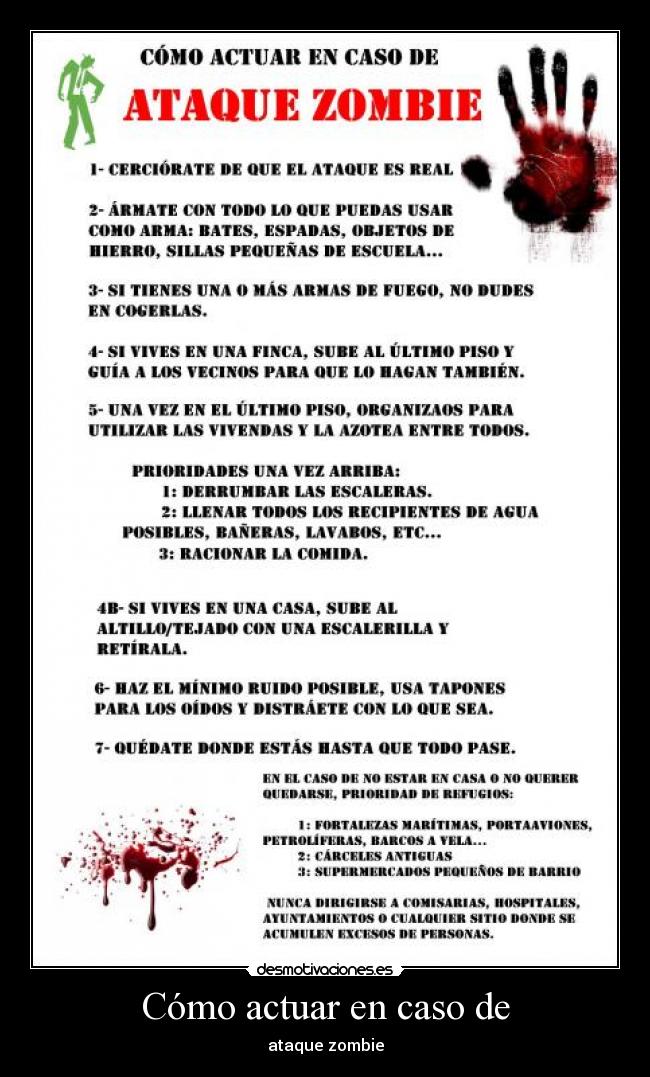 Cómo actuar en caso de - ataque zombie