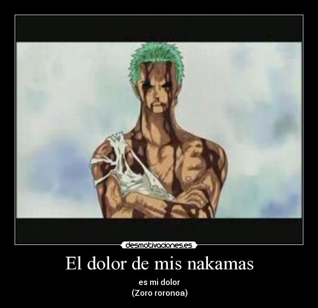 El dolor de mis nakamas - es mi dolor
(Zoro roronoa)