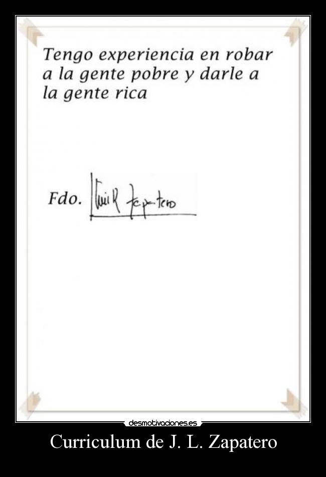 Curriculum de J. L. Zapatero -
