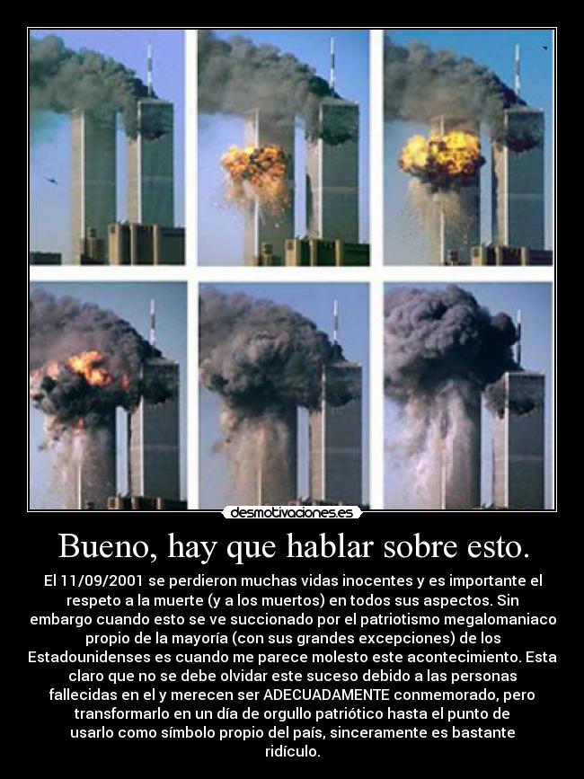 Bueno, hay que hablar sobre esto. -