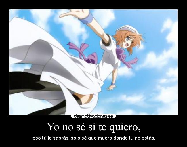 Yo no sé si te quiero, -