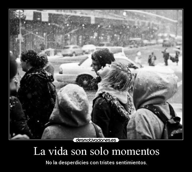 La vida son solo momentos -