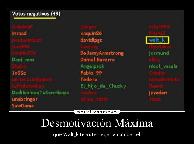carteles maximun desmotivation voto negativo waltk desmotivaciones