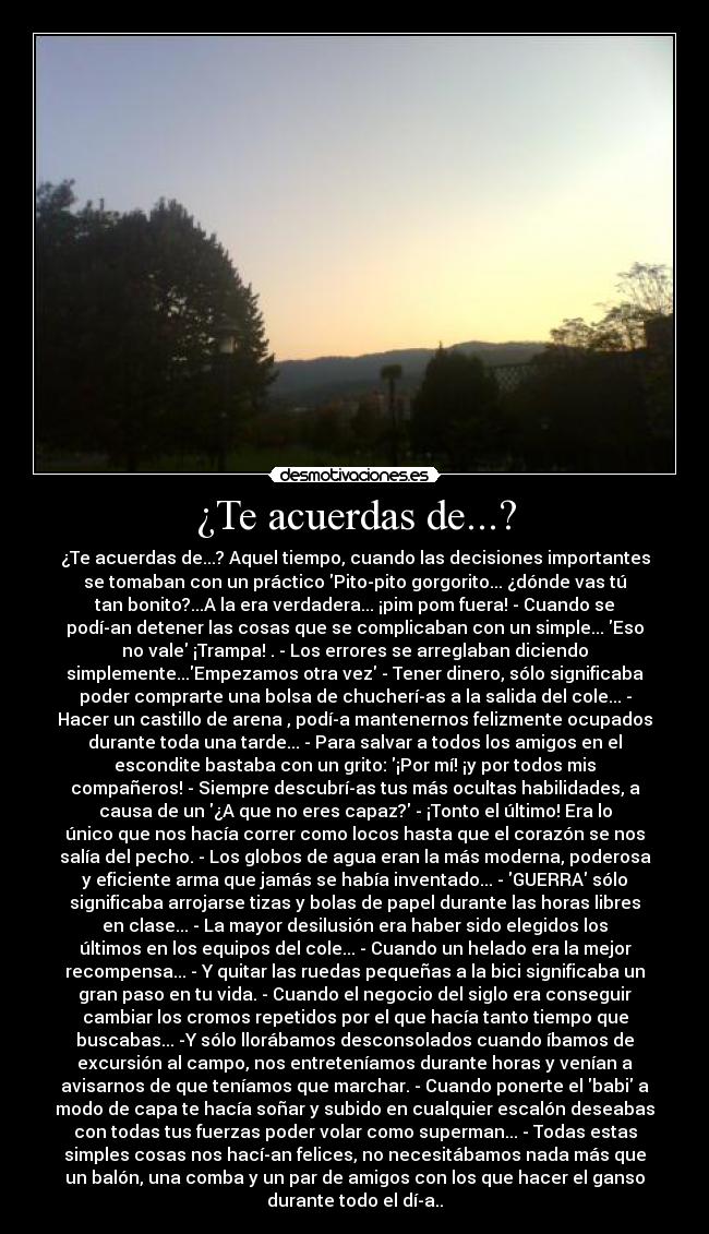 ¿Te acuerdas de...? -