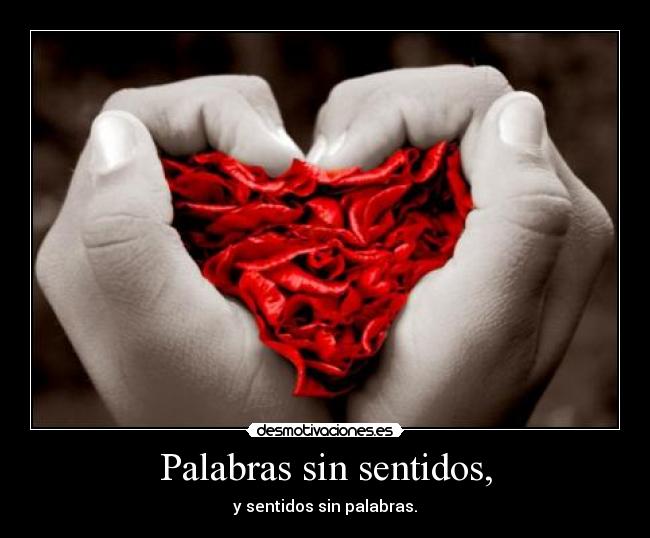 Palabras sin sentidos, - y sentidos sin palabras.