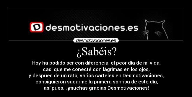 ¿Sabéis? -