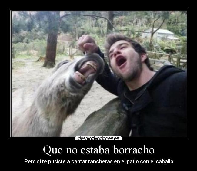 Que no estaba borracho - Pero si te pusiste a cantar rancheras en el patio con el caballo
