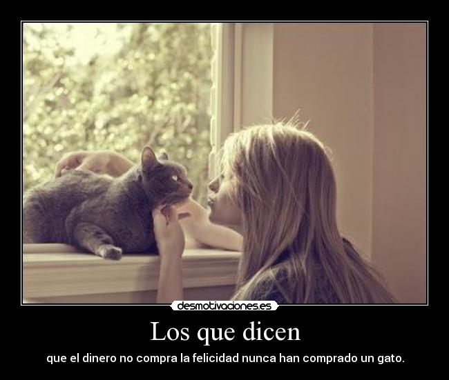 Los que dicen - que el dinero no compra la felicidad nunca han comprado un gato.