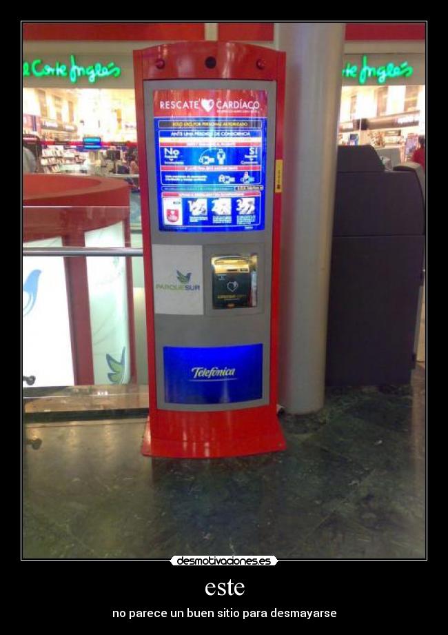 este - no parece un buen sitio para desmayarse
