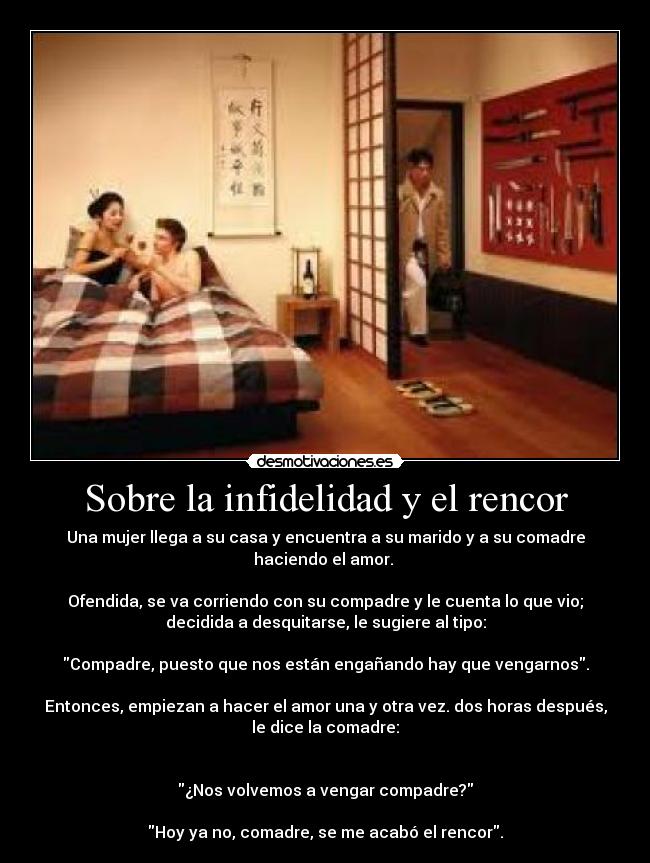 Sobre la infidelidad y el rencor - 