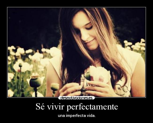 Sé vivir perfectamente -