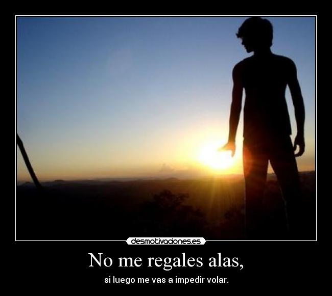 No me regales alas, - 
