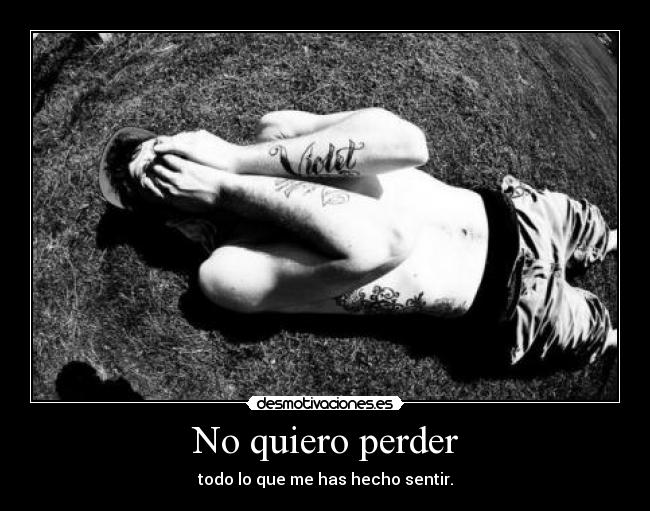 No quiero perder - todo lo que me has hecho sentir.