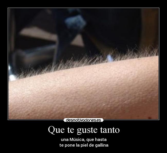 Que te guste tanto - una Música, que hasta
te pone la piel de gallina