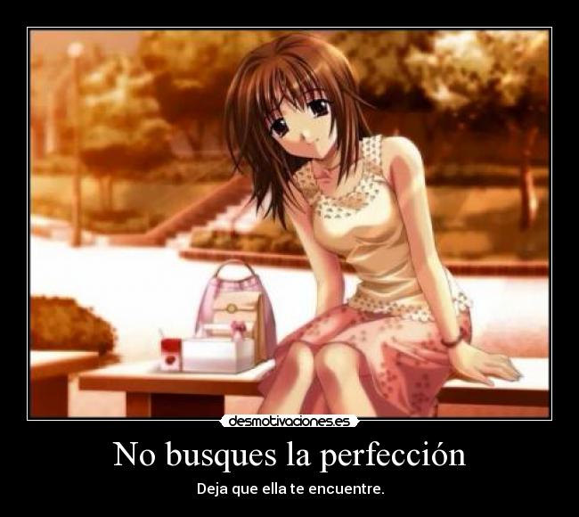 No busques la perfección - Deja que ella te encuentre.