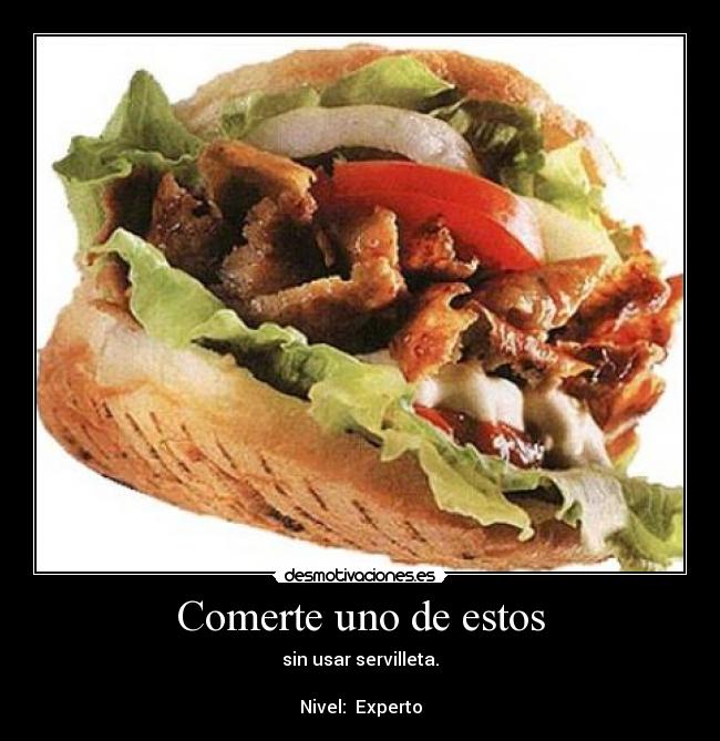 carteles kebab sin usar servilleta desmotivaciones