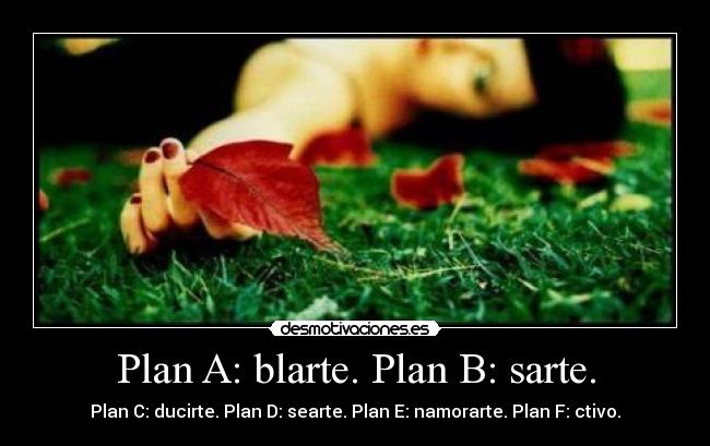 Plan A: blarte. Plan B: sarte. -