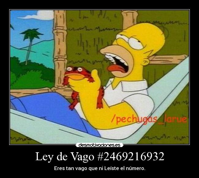 Ley de Vago #2469216932 - Eres tan vago que ni Leíste el número.