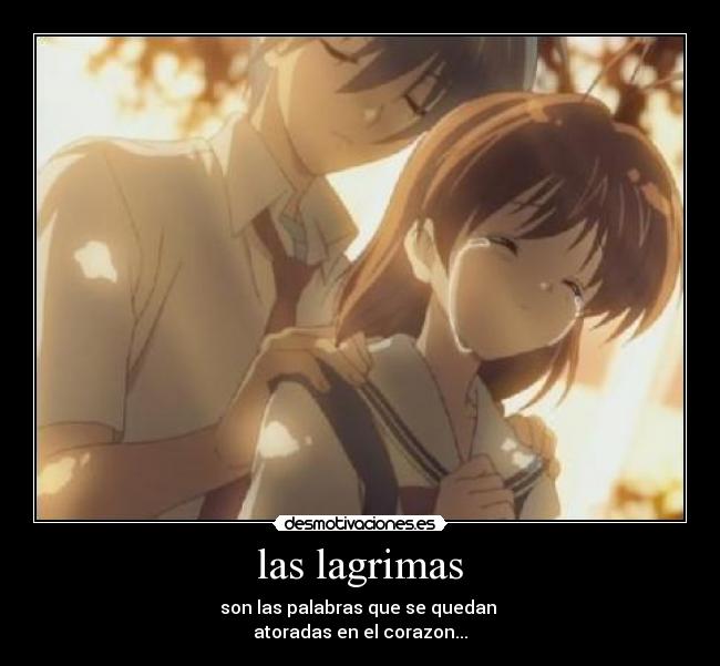 las lagrimas - son las palabras que se quedan 
atoradas en el corazon...