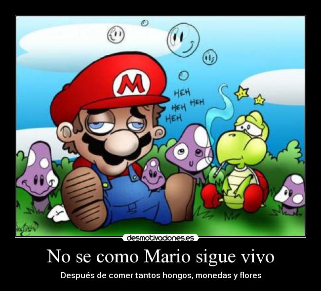 No se como Mario sigue vivo - Después de comer tantos hongos, monedas y flores