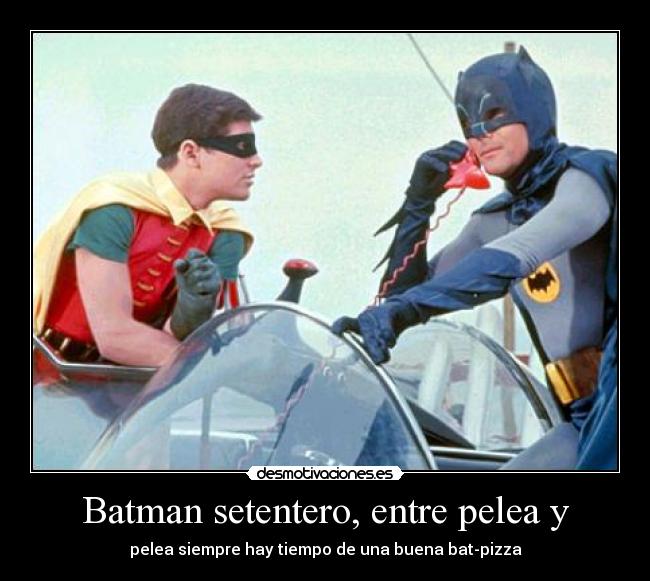 Batman setentero, entre pelea y - pelea siempre hay tiempo de una buena bat-pizza